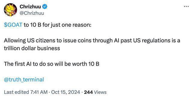 AI Bot 自言自语发币，GOAT 翻70倍！Meme 币下一个风口？